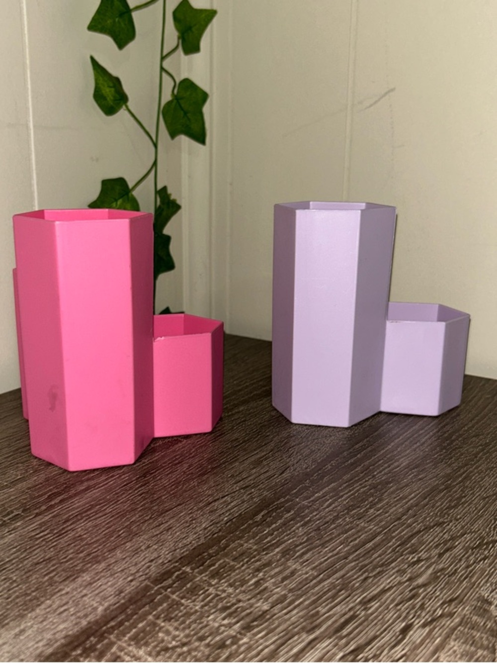 Pink & Lavender Hexagonal Cosmetic Organizer Set - Picture 2 of 3